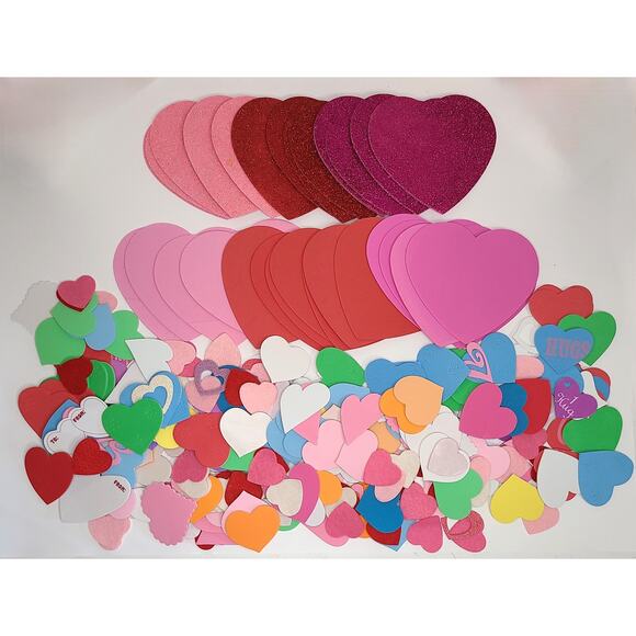 Heart Stickers Lot of 200 Foam Kids Crafting Scrapbooking Valentine - Picture 1 of 7